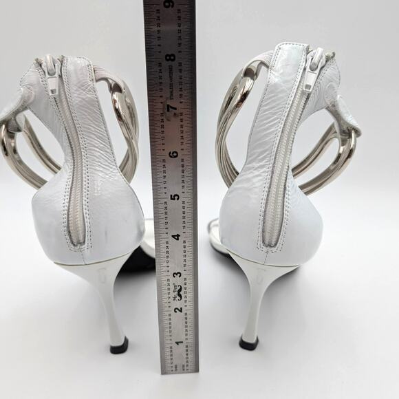 Jeffrey Campbell Cuff It Ankle Strap Sandal Women's White/Silver Size US10 EU41 - Picture 4 of 11